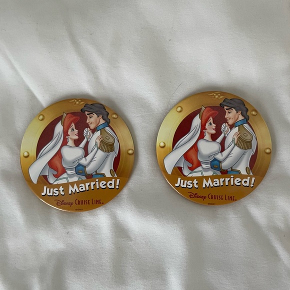 Disney Accessories Disneys Cruise Line Just Married Set Of 2 Pins